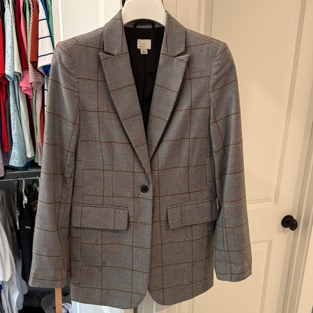 Gray Checkered Blazer
